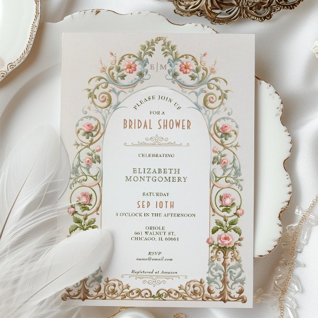Invitation Fête des mariées Élégance victorienne (Créateur téléchargé)