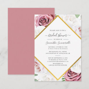 Invitation Fête des mariées élégante à script floral