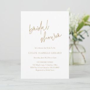 Invitation Fête des mariées élégante Chloe Gold