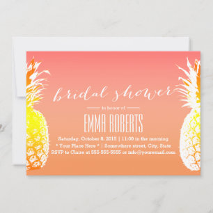 Invitation Fête des mariées élégante d'ananas tropical