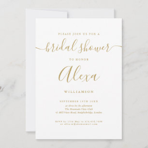 Invitation Fête des mariées élégante de script de signature o