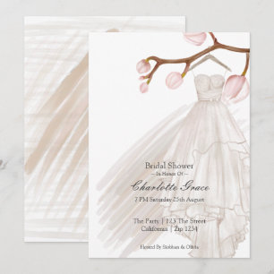 Invitation Fête des mariées Élégante robe de mariage Fleurs r