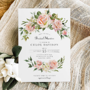 Invitation Fête des mariées en arc floral rose