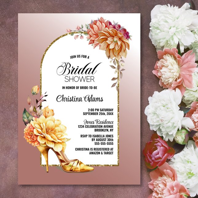 Invitation Fête des mariées en arc rose pâle de Stiletto flor (Créateur téléchargé)