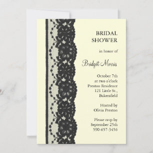 Invitation Fête des mariées en dentelle française (blanc cass