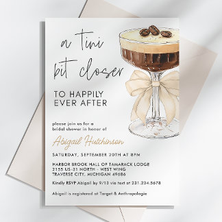 Invitation Fête des mariées en Espresso Martini Bow beige