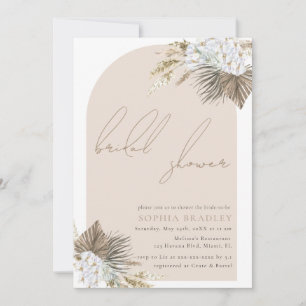 Invitation Fête des mariées en laiton moderne Boho Floral Pam