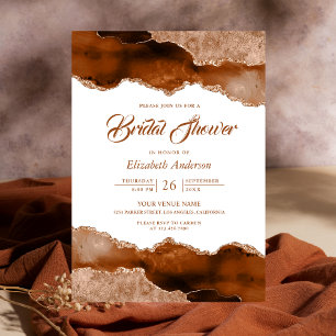 Invitation Fête des mariées en marbre d'Agate en terre cuite 