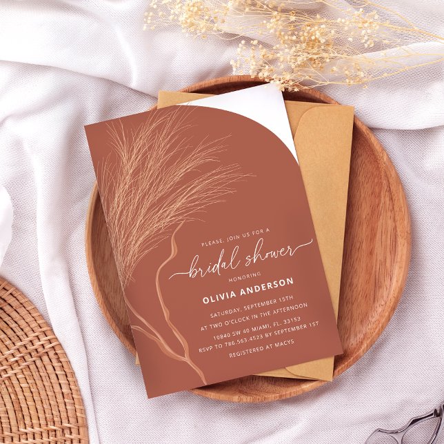 Invitation Fête des mariées en terre cuite Boho (Créateur téléchargé)