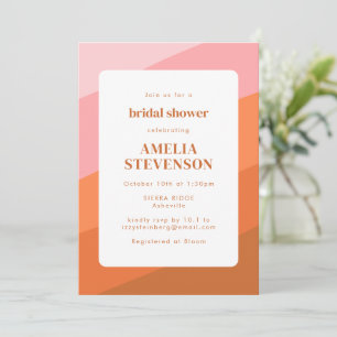 Invitation Fête des mariées en terre cuite Boho rose orange p
