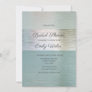 Invitation Fête des mariées en verre bleu turquoise Silver