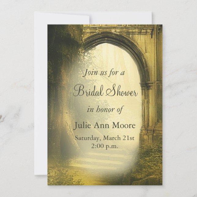 Invitation Fête des mariées Enchanted Forest Arch (Devant)