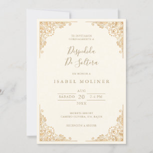 Invitation Fête des mariées espagnole Ornate Gold Frame