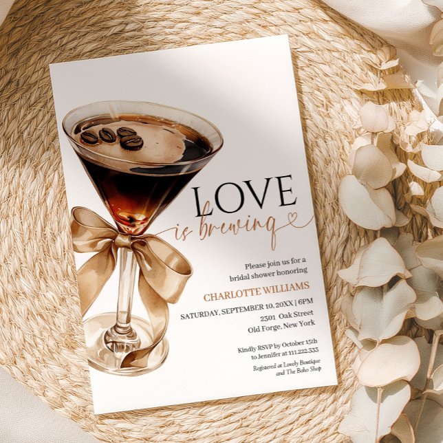Invitation Fête des mariées Espresso Martini (Créateur téléchargé)