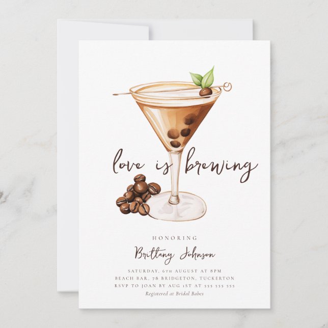 Invitation Fête des mariées Espresso Martini (Devant)