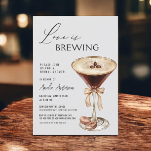Invitation Fête des mariées Espresso Martini L'amour brasse