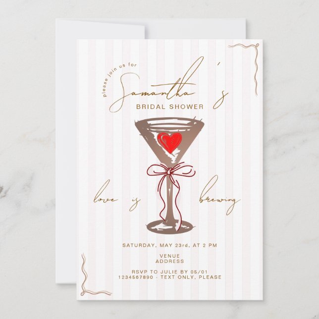 Invitation Fête des mariées Espresso Martini Red Mocha Mousse (Devant)