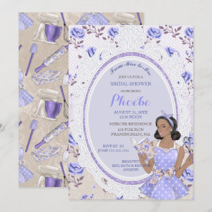 Invitation Fête des mariées ethnique de la femme de ménage Vi