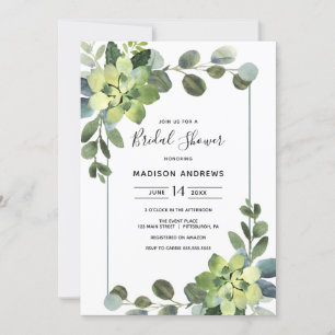 Invitation Fête des mariées Eucalyptus
