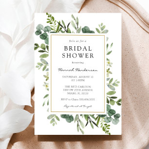 Invitation Fête des mariées Eucalyptus