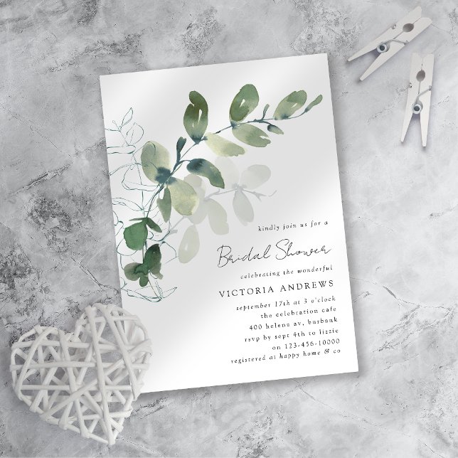 Invitation Fête des mariées Eucalyptus (Créateur téléchargé)