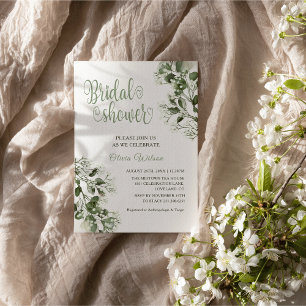 Invitation Fête des mariées Eucalyptus à la respiration du bé