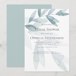 Invitation FÊTE DES MARIÉES   Eucalyptus bleu-dusté