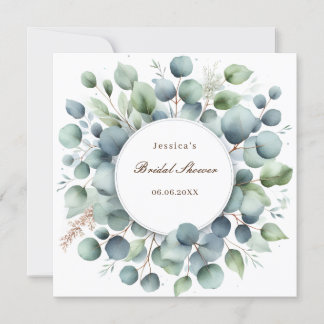 Invitation Fête des mariées eucalyptus verdure serviettes