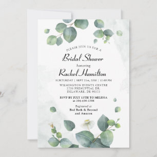 Invitation Fête des mariées Eucalyptus Vert