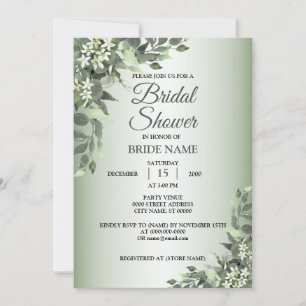 Invitation Fête des mariées Feuille Rustique Floral Greenery