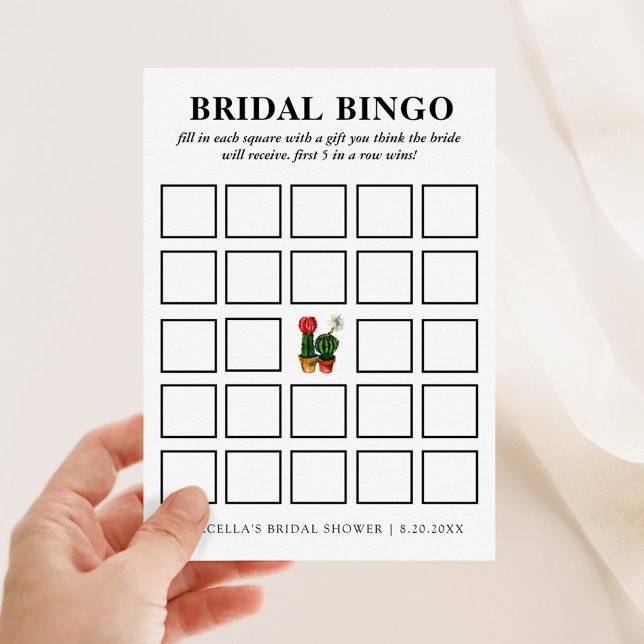 Invitation Fête des mariées Fiesta Cactus Bingo (Créateur téléchargé)