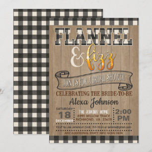 Invitation Fête des mariées Flannel et Fizz - Blanc