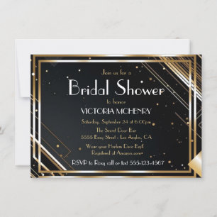 Invitation Fête des mariées Flapper Great Gatsby Harlem Night