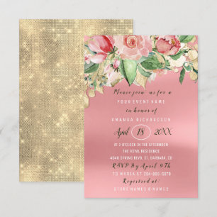Invitation Fête des mariées Fleur Brunch Mint Aquarelle Roses