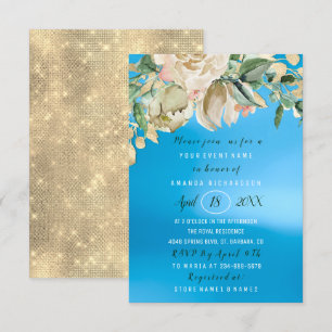 Invitation Fête des mariées Fleur Brunch Mint Rose Blue Sku