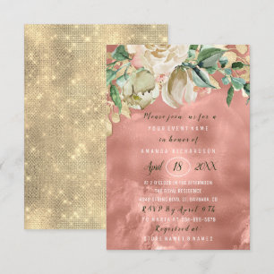 Invitation Fête des mariées Fleur Brunch Mint Roses Blush Ros
