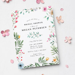 Invitation Fête des mariées fleur sauvage