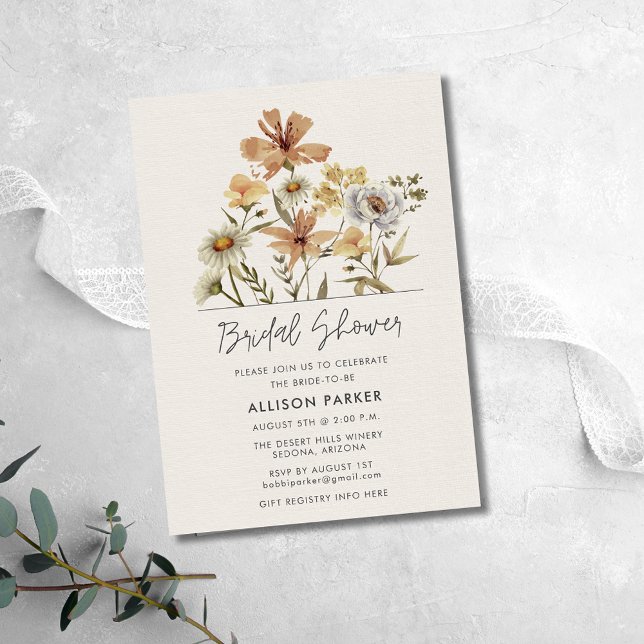 Invitation Fête des mariées fleur sauvage (Wildflowers Bridal Shower Invitation)