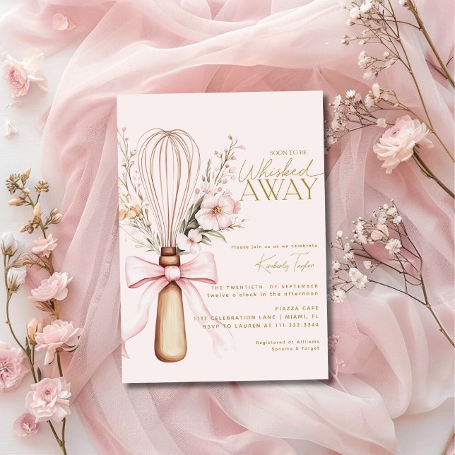 Invitation Fête des mariées Fleur sauvage à balai rose (Créateur téléchargé)