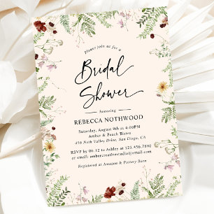 Invitation Fête des mariées Fleur sauvage Boho Delicate