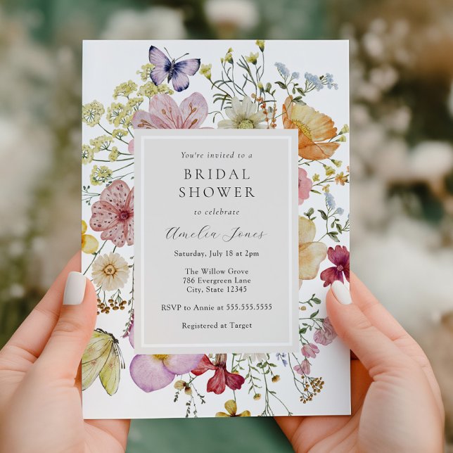 Invitation Fête des mariées Fleur sauvage Boho séchée (Créateur téléchargé)
