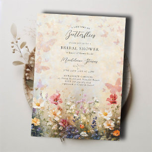 Invitation Fête des mariées Fleur sauvage de la pêche du papi