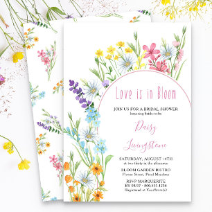 Invitation Fête des mariées fleur sauvage Meadow Arch