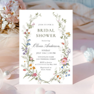 Invitation Fête des mariées Fleur sauvage Pastel Pink