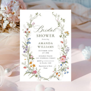 Invitation Fête des mariées Fleur sauvage Pastel Pink