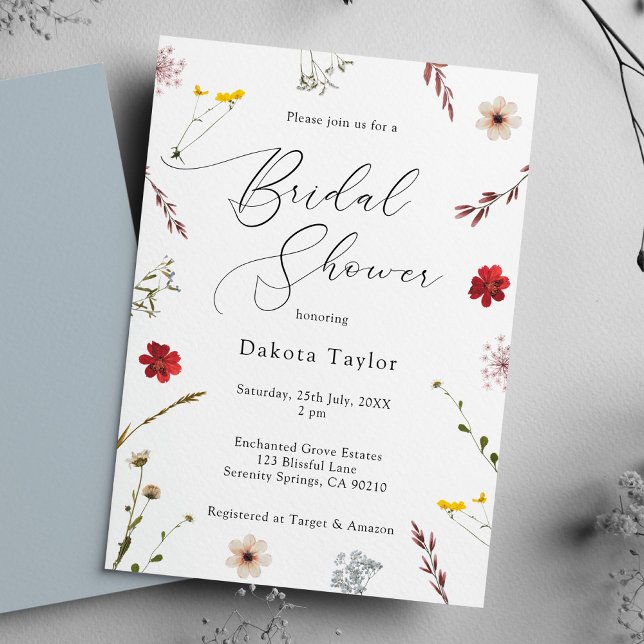 Invitation Fête des mariées Fleur sauvage romantique (Créateur téléchargé)