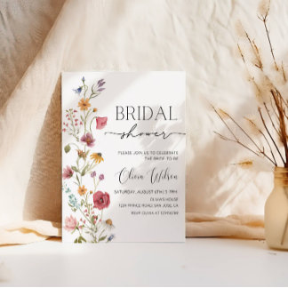 Invitation Fête des mariées Fleur sauvage rustique - Boho Flo