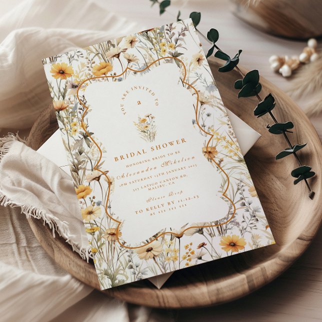 Invitation Fête des mariées Fleur sauvage vintage (Créateur téléchargé)