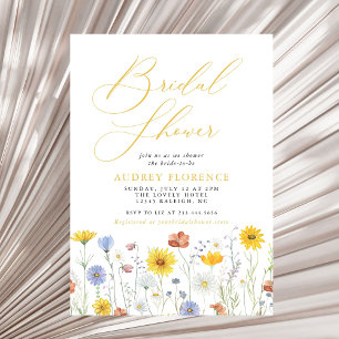Invitation Fête des mariées fleurie Fleur sauvage colorée mod