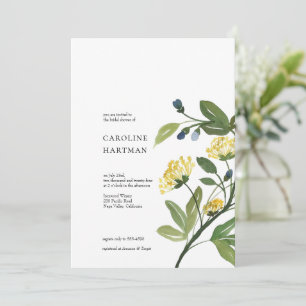 Invitation Fête des mariées floral minimal